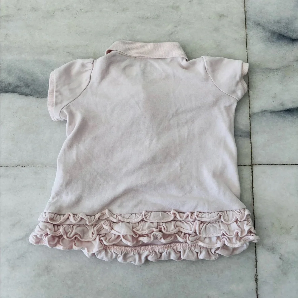 Ralph Lauren Baby Girls Ruffled Polo Dress Pink Pony Print Infant 3 Months